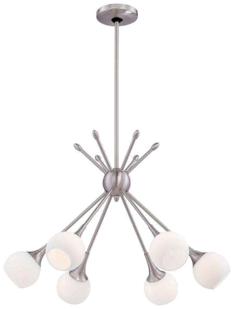 PONTIL - 6 LIGHT CHANDELIER