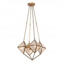Alora Lighting CH332421VBCR - Cairo 21-in Ribbed Glass/Vintage Brass 4 Lights Chandeliers