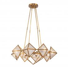 Alora Lighting CH332830VBCR - Cairo 30-in Ribbed Glass/Vintage Brass 8 Lights Chandeliers