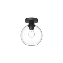 Alora Lighting FM506108MBCL - Castilla 8-in Clear Glass/Matte Black 1 Light Flush Mount