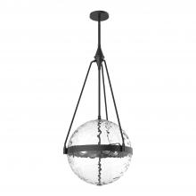 Alora Lighting PD406418MBWC - Harmony 18-in Matte Black/Clear Water Glass 4 Lights Pendant
