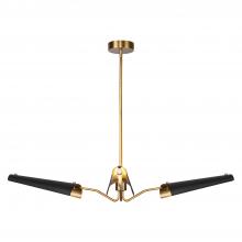 Alora Lighting CH347346MBVB - Osorio 46-in Matte Black/Vintage Brass LED Chandeliers