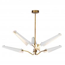 Alora Lighting CH347646MWVB - Osorio 46-in Matte White/Vintage Brass LED Chandeliers