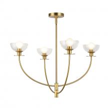 Alora Lighting CH515226BGCL - Sylvia 26-in Brushed Gold/Clear Glass 4 Lights Chandelier