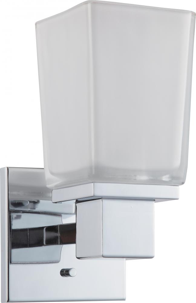 Parker - 1 Light Vanity with Sandstone Etched Glass - Polished Chrome Finish