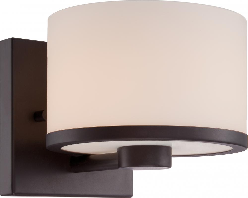 Celine - 1 Light Vanity with Satin White Glass - Venetian Bronze Finish