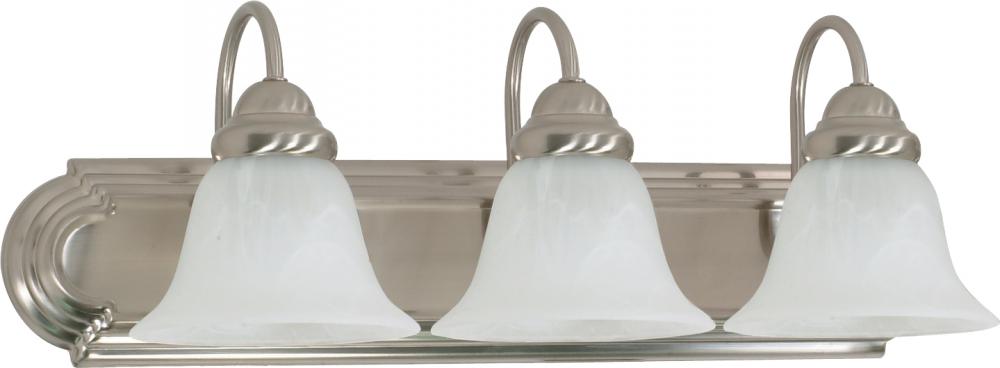 Ballerina - 3 Light - 24" - Vanity - with Alabaster Glass Bell Shades; Color retail packaging