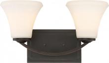 Nuvo 60/6302 - Fawn - 2 Light Vanity with Satin White Glass - Mahogany Bronze Finish