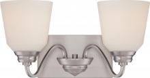 Nuvo 62/367 - Calvin - 2 Light Vanity Fixture with Satin White Glass - LED Omni Included