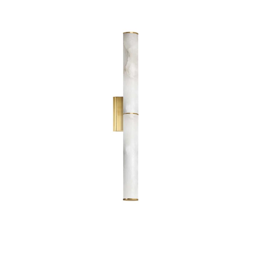 20W Aged Brass Wall Sconce w/ Alabaster Diffuser