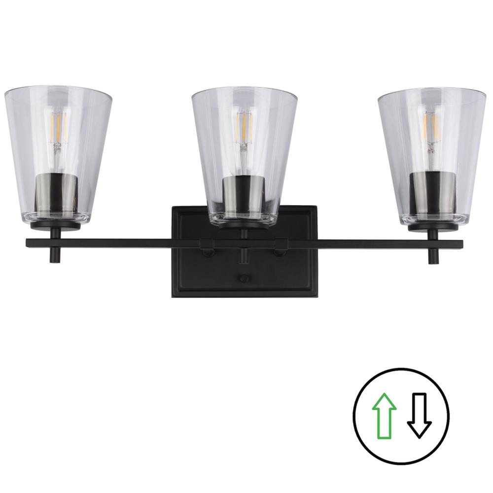 3 Light Vanity in Matte Black