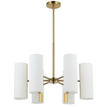 Dainolite CEA-246C-AGB - 6 Light Aged Brass Chandelier w/ Opal Glass