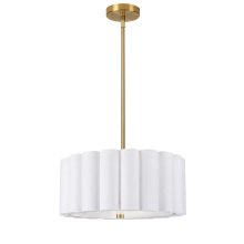 Dainolite PCA-163P-AGB-WH - 3 Light Aged Brass Pendant w/ White Shade
