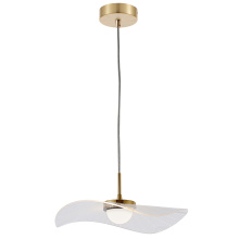 Dainolite PCV-1510LEDP-AGB - 10W Pendant in Aged Brass w/ Clear and White Pinstripe Acrylic
