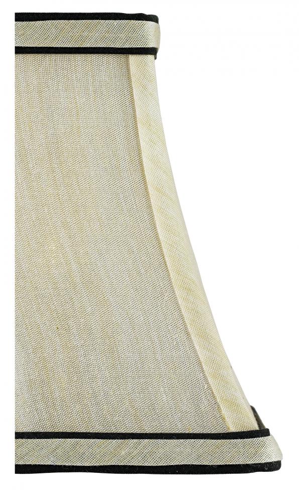 Cream Silk Square Shade with Black Trim