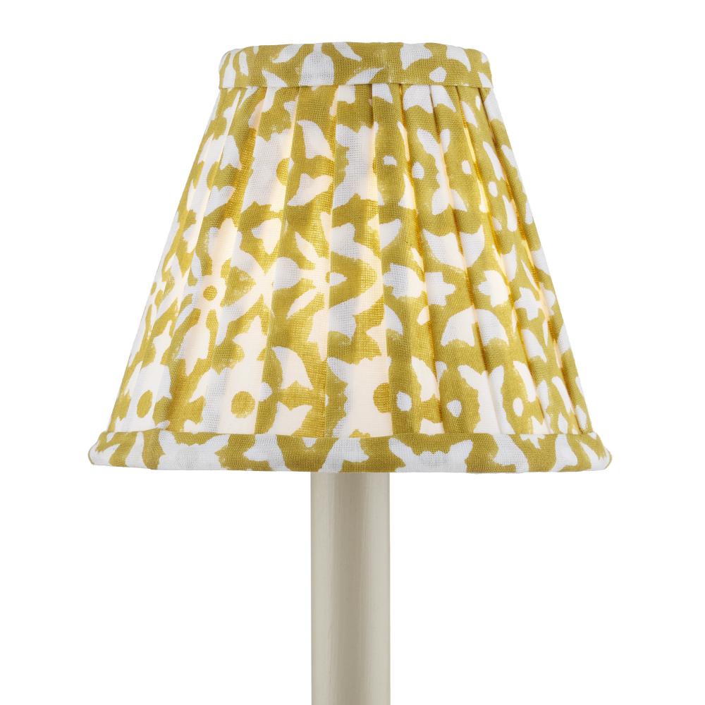 Block Print Pleated Chandelier Shade - Gold