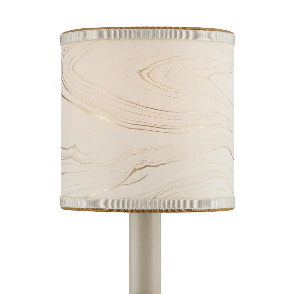 Marble Paper Drum Chandelier Shade - Cream/Gold