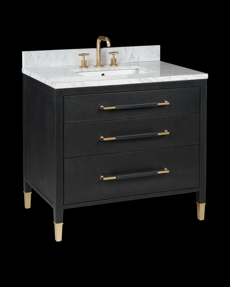 Verona 36" Black Vanity with Rectangular Undermount Sink