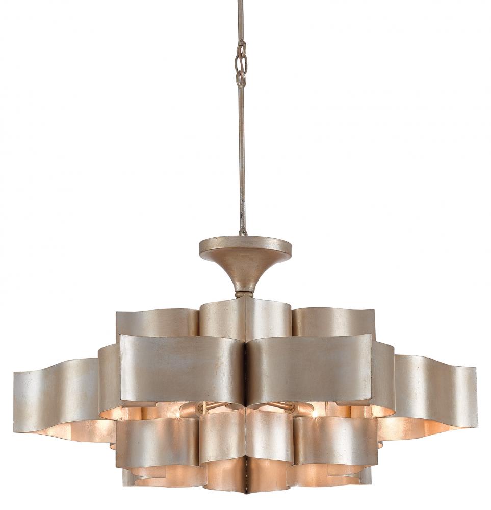 Grand Lotus Silver Large Chandelier